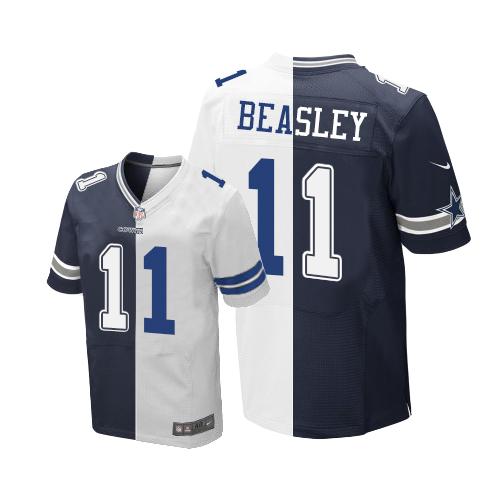 Nike Cowboys 11 Cole Beasley Navy Blue White Mens Stitched Nfl Elite Split Jersey