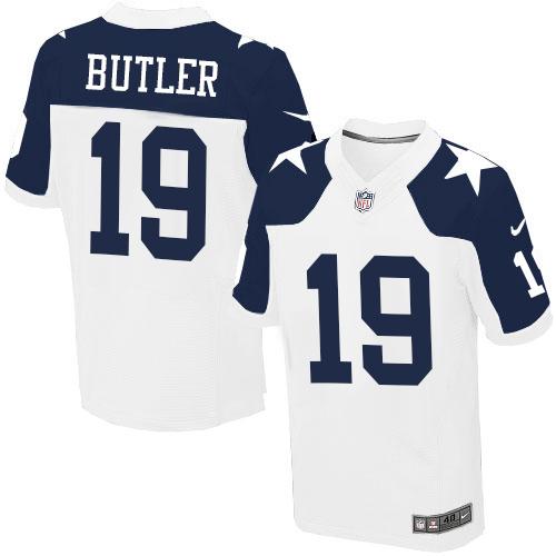 Nike Cowboys 19 Brice Butler White Thanksgiving Throwback Mens Stitched Nfl Elite Jersey