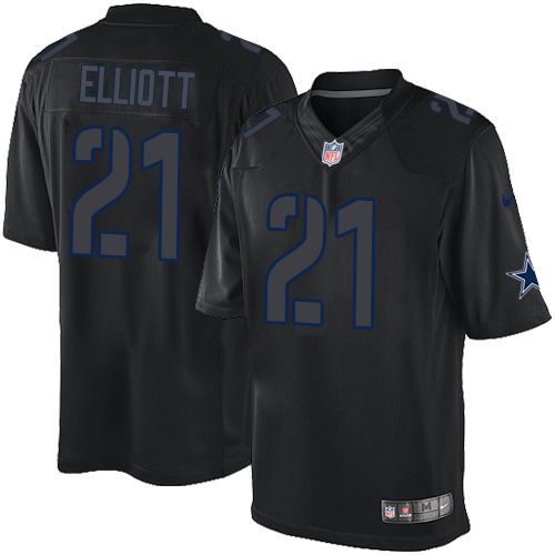 Nike Cowboys 21 Ezekiel Elliott Black Mens Stitched Nfl Impact Limited Jersey