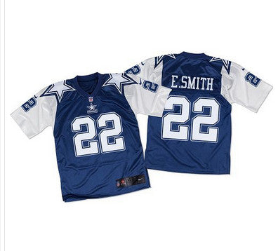Nike Cowboys 22 Emmitt Smith Navy Bluewhite Throwback Mens Stitched Nfl Elite Jersey