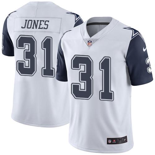 Nike Cowboys 31 Byron Jones White Mens Stitched Nfl Limited Rush Jersey