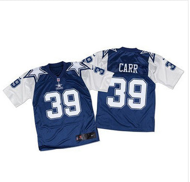 Nike Cowboys 39 Brandon Carr Navy Bluewhite Throwback Mens Stitched Nfl Elite Jersey