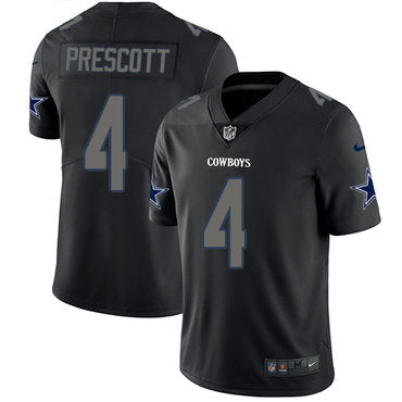Nike Cowboys 4 Dak Prescott Black Mens Stitched Nfl Limited Rush Impact Jersey