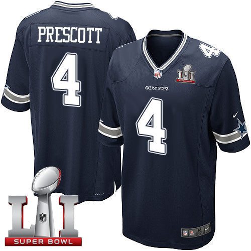 Nike Cowboys 4 Dak Prescott Navy Blue Team Color Stitched Nfl Super Bowl Li 51 Elite Jersey