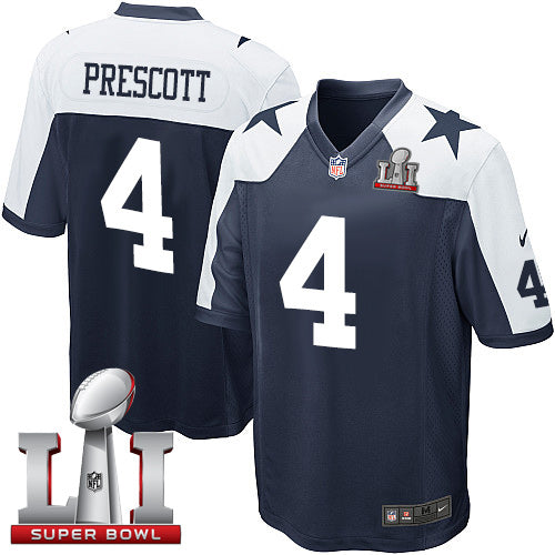 Nike Cowboys 4 Dak Prescott Navy Blue Thanksgiving Throwback Stitched Nfl Super Bowl Li 51 Elite Jersey