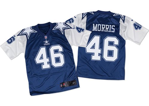 Nike Cowboys 46 Alfred Morris Navy Bluewhite Mens Stitched Nfl Throwback Elite Jersey