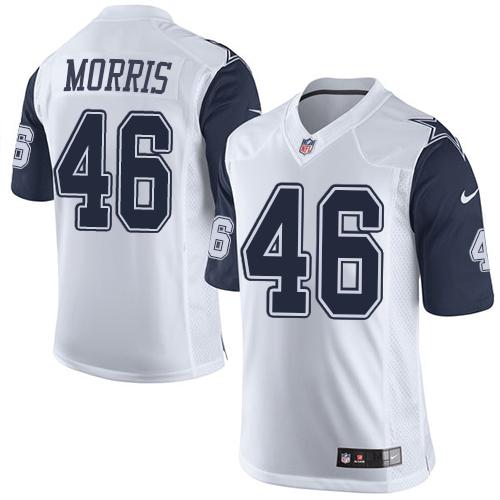 Nike Cowboys 46 Alfred Morris White Mens Stitched Nfl Elite Rush Jersey