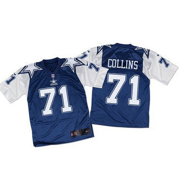 Nike Cowboys 71 Lael Collins Navy Bluewhite Throwback Mens Stitched Nfl Elite Jersey