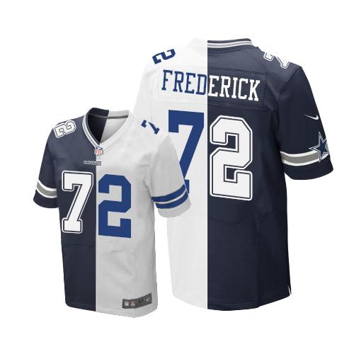 Nike Cowboys 72 Travis Frederick Navy Blue White Mens Stitched Nfl Elite Split Jersey