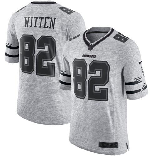 Nike Cowboys 82 Jason Witten Gray Mens Stitched Nfl Limited Gridiron Gray Ii Jersey