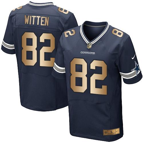 Nike Cowboys 82 Jason Witten Navy Blue Team Color Mens Stitched Nfl Elite Gold Jersey