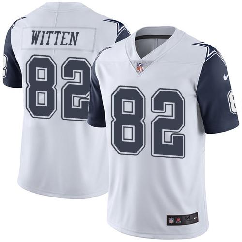 Nike Cowboys 82 Jason Witten White Mens Stitched Nfl Limited Rush Jersey