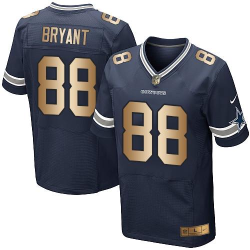 Nike Cowboys 88 Dez Bryant Navy Blue Team Color Mens Stitched Nfl Elite Gold Jersey