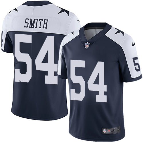 Nike Dallas Cowboys 54 Jaylon Smith Navy Blue Thanksgiving Mens Stitched Nfl Vapor Untouchable Limited Throwback Jersey