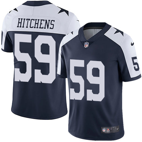 Nike Dallas Cowboys 59 Anthony Hitchens Navy Blue Thanksgiving Mens Stitched Nfl Vapor Untouchable Limited Throwback Jersey