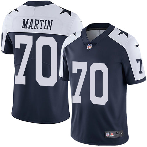 Nike Dallas Cowboys 70 Zack Martin Navy Blue Thanksgiving Mens Stitched Nfl Vapor Untouchable Limited Throwback Jersey