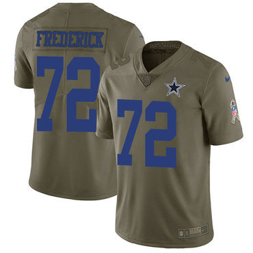 Nike Dallas Cowboys 72 Travis Frederick Olive Mens Stitched Nfl Limited 2017 Salute To Service Jersey