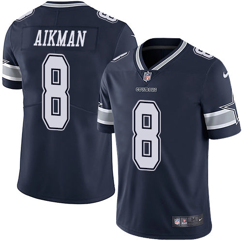 Nike Dallas Cowboys 8 Troy Aikman Navy Blue Team Color Mens Stitched Nfl Vapor Untouchable Limited Jersey