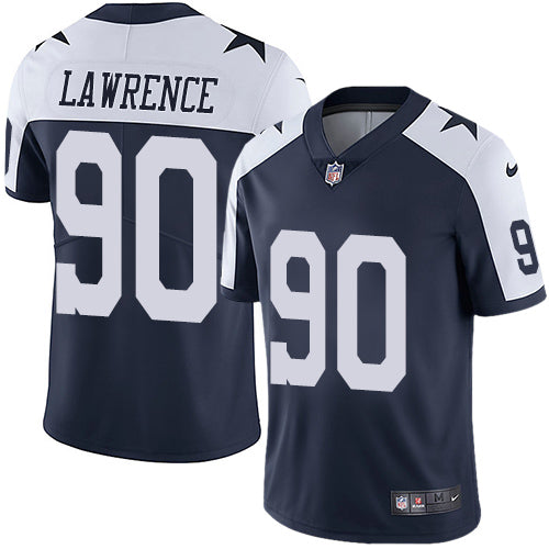 Nike Dallas Cowboys 90 Demarcus Lawrence Navy Blue Thanksgiving Mens Stitched Nfl Vapor Untouchable Limited Throwback Jersey