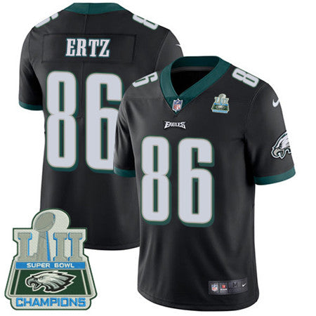 Nike Eagles 86 Zach Ertz Black Alternate Super Bowl Lii Champions Mens Stitched Nfl Vapor Untouchable Limited Jersey
