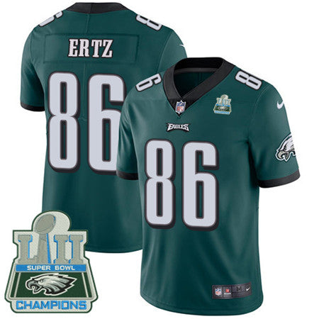 Nike Eagles 86 Zach Ertz Midnight Green Team Color Super Bowl Lii Champions Mens Stitched Nfl Vapor Untouchable Limited Jersey