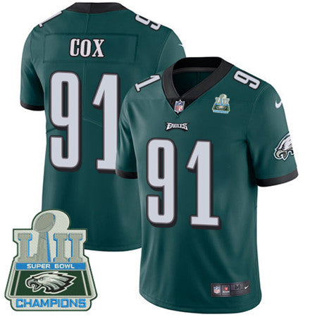 Nike Eagles 91 Fletcher Cox Midnight Green Team Color Super Bowl Lii Champions Mens Stitched Nfl Vapor Untouchable Limited Jersey