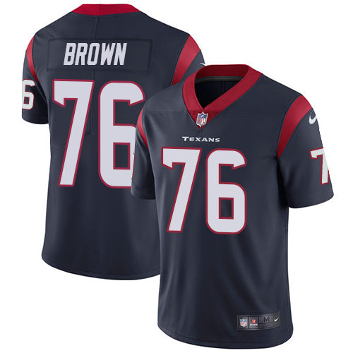 Nike Houston Texans 76 Duane Brown Navy Blue Team Color Mens Stitched Nfl Vapor Untouchable Limited Jersey
