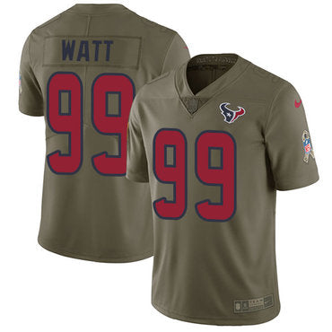 Nike Houston Texans 99 Jj Watt Olive Mens Stitched Nfl Limited 2017 Salute To Service Jersey