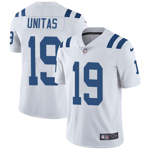 Nike Indianapolis Colts 19 Johnny Unitas White Mens Stitched Nfl Vapor Untouchable Limited Jersey