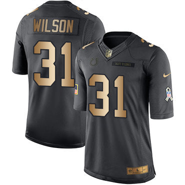 Nike Indianapolis Colts 31 Quincy Wilson Black Mens Stitched Nfl Limited Gold Salute To Service Jersey