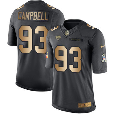 Nike Jacksonville Jaguars 93 Calais Campbell Black Mens Stitched Nfl Limited Gold Salute To Service Jersey