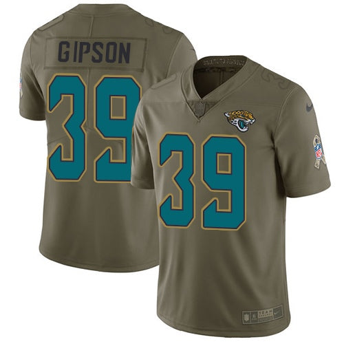 Nike Jaguars 39 Tashaun Gipson Olive Mens Stitched Nfl Limited 2017 Salute To Service Jersey