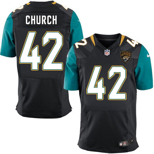 Nike Jaguars 42 Barry Church Black Alternate Mens Stitched Nfl Elite Jersey