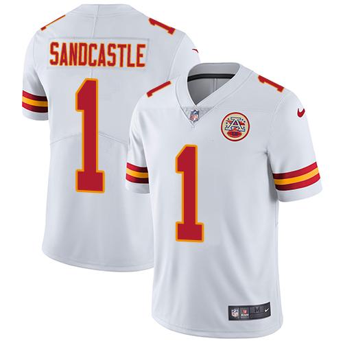Nike Kansas City Chiefs 1 Leon Sandcastle White Mens Stitched Nfl Vapor Untouchable Limited Jersey