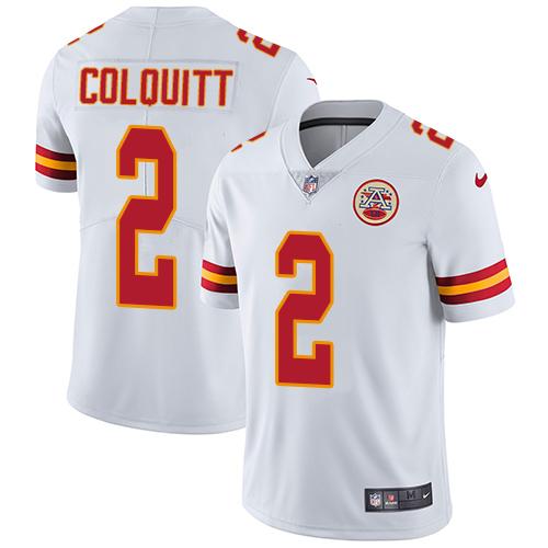 Nike Kansas City Chiefs 2 Dustin Colquitt White Mens Stitched Nfl Vapor Untouchable Limited Jersey