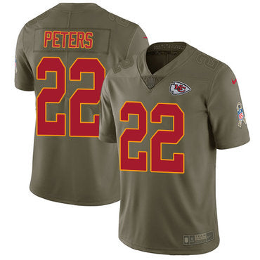 Nike Kansas City Chiefs 22 Marcus Peters Olive Mens Stitched Nfl Limited 2017 Salute To Service Jersey