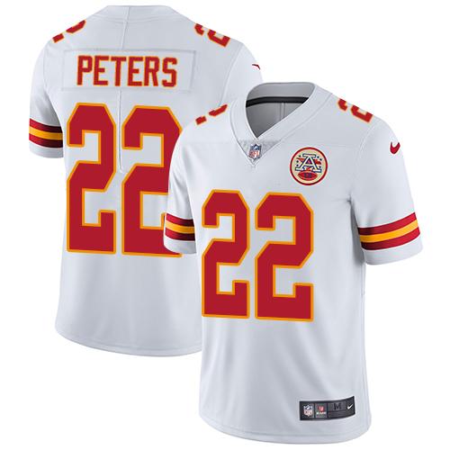 Nike Kansas City Chiefs 22 Marcus Peters White Mens Stitched Nfl Vapor Untouchable Limited Jersey