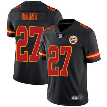 Nike Kansas City Chiefs 27 Kareem Hunt Black Mens Stitched Nfl Limited Rush Jersey