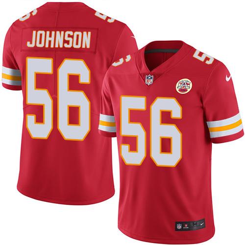 Nike Kansas City Chiefs 56 Derrick Johnson Red Team Color Mens Stitched Nfl Vapor Untouchable Limited Jersey