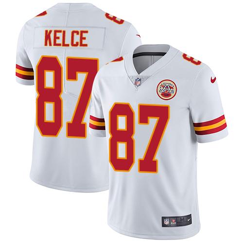 Nike Kansas City Chiefs 87 Travis Kelce White Mens Stitched Nfl Vapor Untouchable Limited Jersey