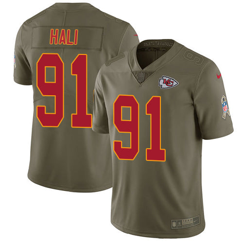 Nike Kansas City Chiefs 91 Tamba Hali Olive Mens Stitched Nfl Limited 2017 Salute To Service Jersey
