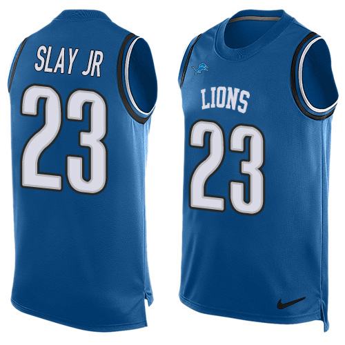 Nike Lions 23 Darius Slay Jr Blue Team Color Mens Stitched Nfl Limited Tank Top Jersey