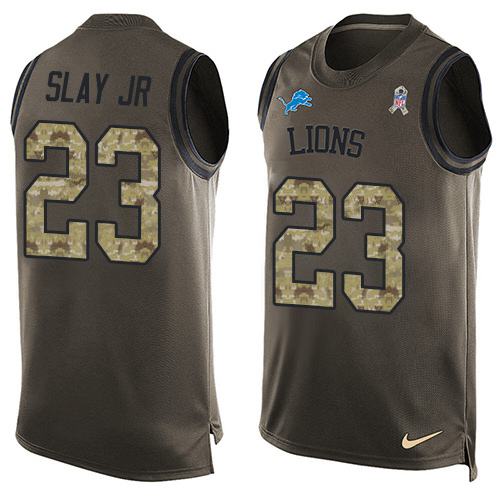 Nike Lions 23 Darius Slay Jr Green Mens Stitched Nfl Limited Salute To Service Tank Top Jersey