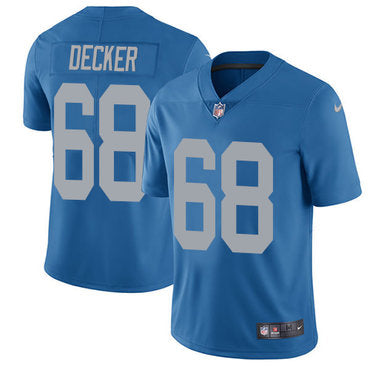Nike Lions 68 Taylor Decker Blue Throwback Mens Stitched Nfl Limited Jersey