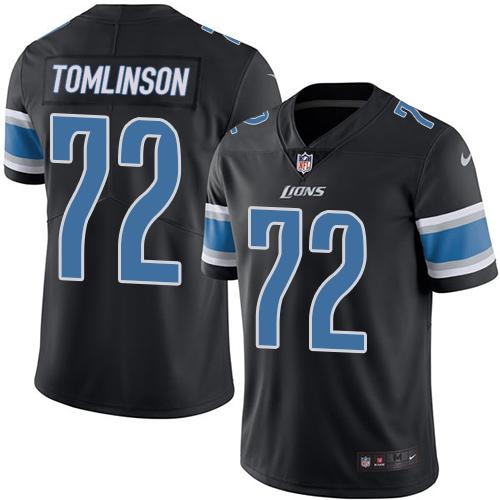 Nike Lions 72 Laken Tomlinson Black Mens Stitched Nfl Limited Rush Jersey