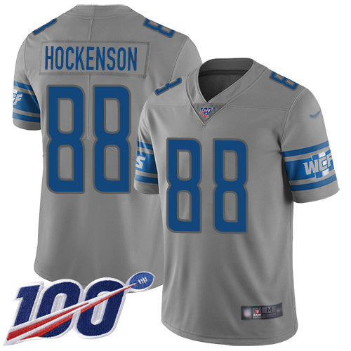 Nike Lions 88 Tj Hockenson Gray Mens Stitched Nfl Limited Inverted Legend 100th Season Jersey