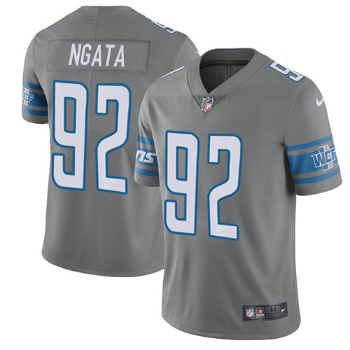 Nike Lions 92 Haloti Ngata Gray Mens Stitched Nfl Limited Rush Jersey
