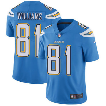 Nike Los Angeles Chargers 81 Mike Williams Electric Blue Alternate Mens Stitched Nfl Vapor Untouchable Limited Jersey