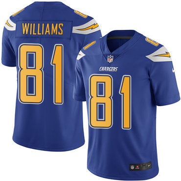 Nike Los Angeles Chargers 81 Mike Williams Electric Blue Mens Stitched Nfl Limited Rush Jersey