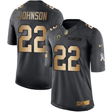 Nike Los Angeles Rams 22 Trumaine Johnson Black Mens Stitched Nfl Limited Gold Salute To Service Jersey